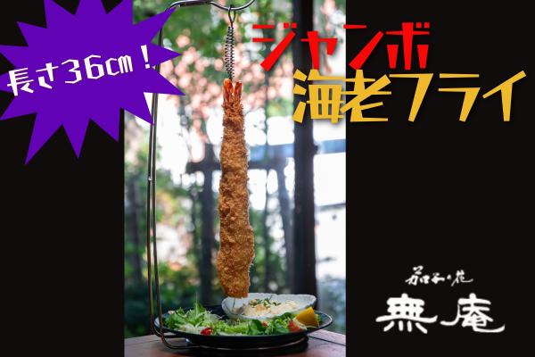 長さ36㎝！名物！ジャンボ海老フライ御膳@静岡　茄子の花　無庵（むあん）