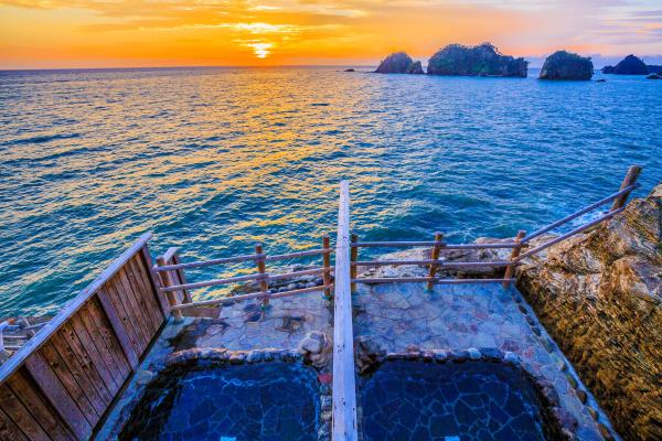 断崖絶壁オーシャンフロント！沢田公園露天風呂 入浴＋フェイスタオル