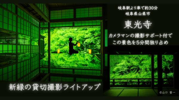 【東光寺】新緑のリフレクションを独占！貸切撮影ライトアップ