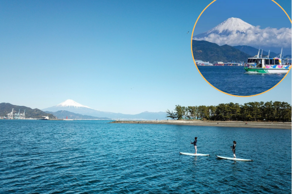 【海上から富士山！】清水港の水上バス往復乗船券＆SUP体験(午後コース)